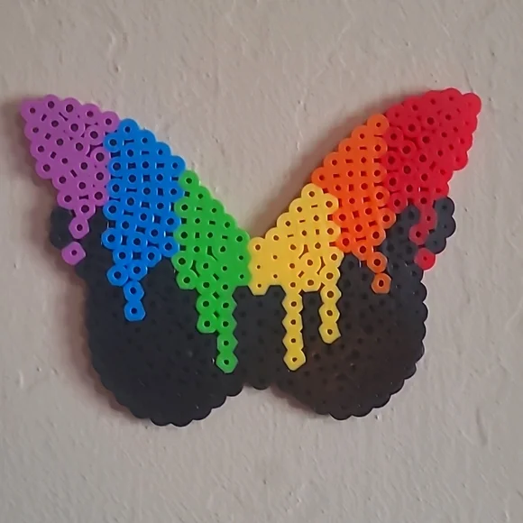 Wall Decor Melting Rainbow Pearler Bead Butterfly Poshmark